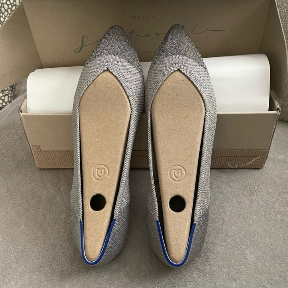 Rothy's Silver Metallic Versatile and Comfortable, EUC